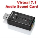   USB 7,1 CH Black External USB 2.0 to 3D Virtual Audio Sound Card Adapter Converter 7.1 CH
